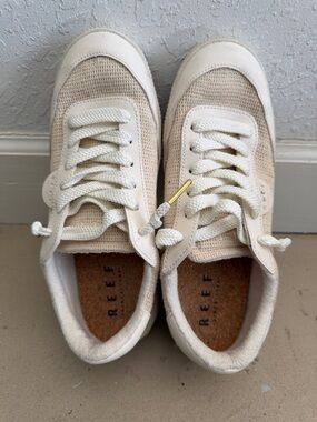 Reef Lay Days Seas Beige Knit Low-Top Sneakers Sz 10